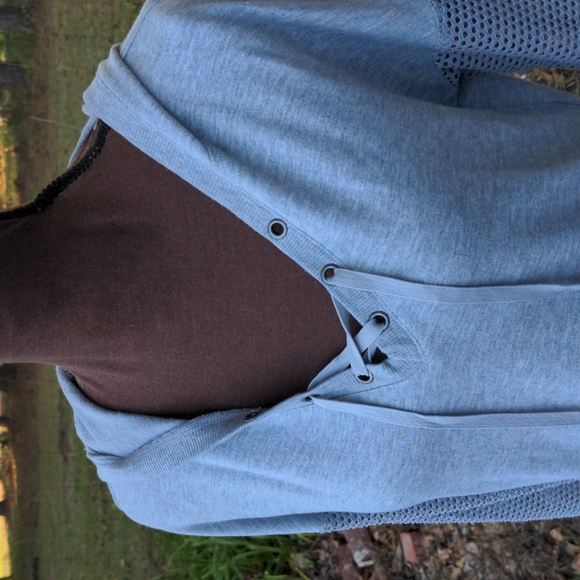 RBX Gray Hoodie with Kangaroo Pocket & Mesh Sleeves NWOT - Picture 4 of 10